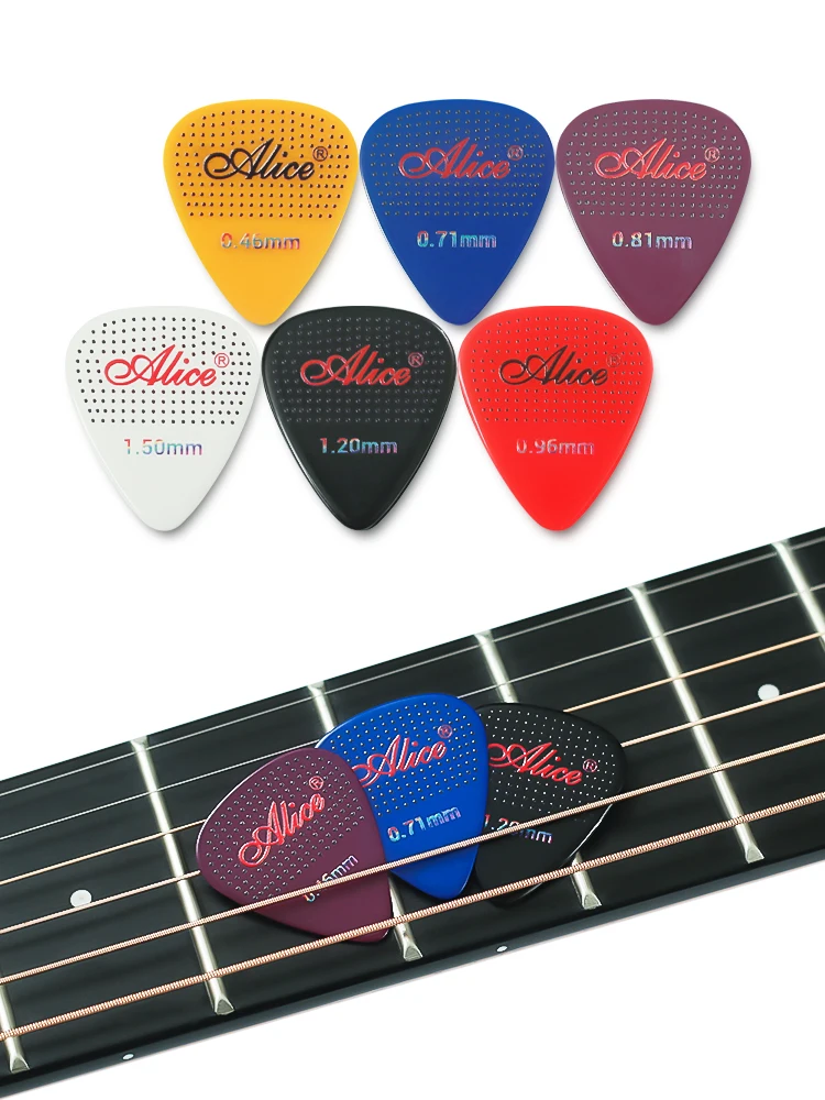 Alice Celluloid Guitar Picks AWR-6B2 Anti-slip Touch Granules Color Random 0.46/0.71/0.81/0.96/1.20/1.50mm