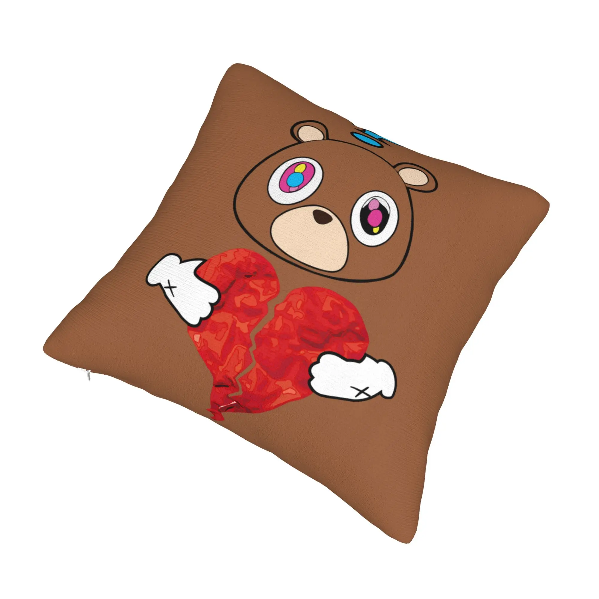 Kanye West Bear Heart Break Pillow Sofa  Modern Cushion Cover Square Pillowcase