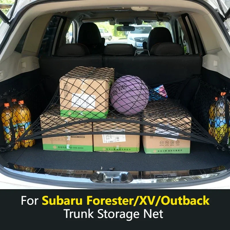 Trunk Storage Net Cargo Organizer Mesh Bag Rear Luggage Holder Auto Interior Modification Parts For Subaru Forester/XV/Outback
