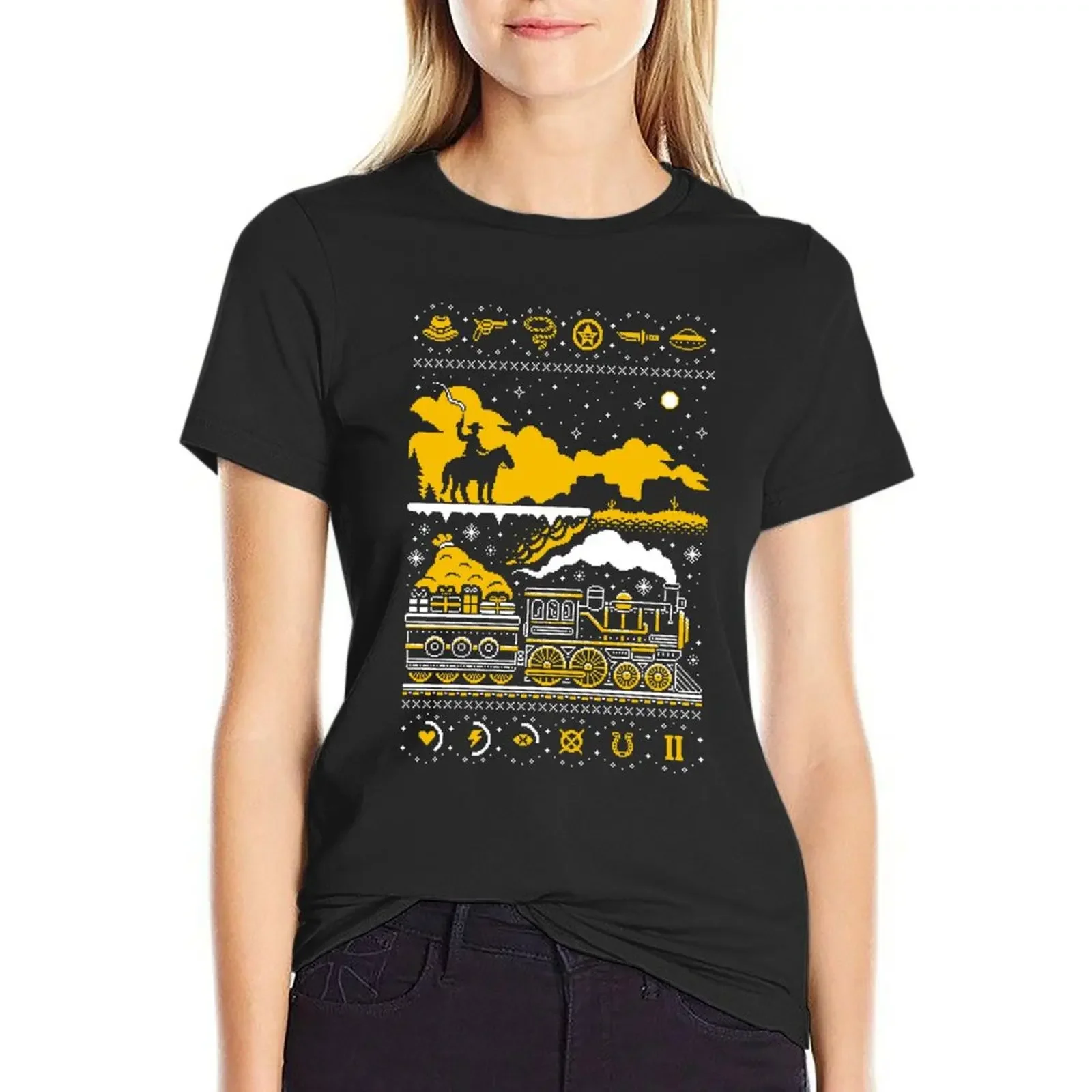 

RED HOLIDAY T-Shirt hippie clothes blacks plain korean Women's clothes
