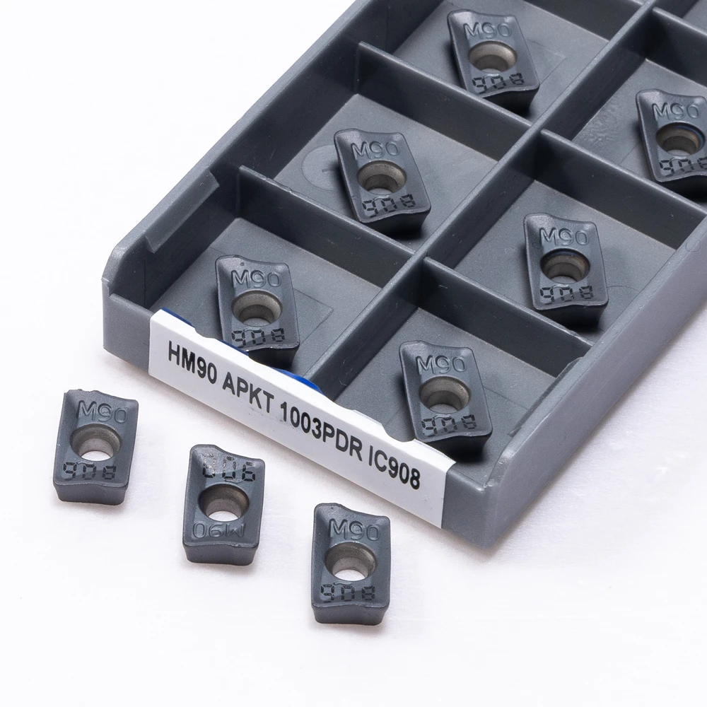 High Precision Lathe Milling HM90 APKT1003 IC908 Indexabl Cutter Turning Tool Carbide Insert For CNC Parts APKT 1003