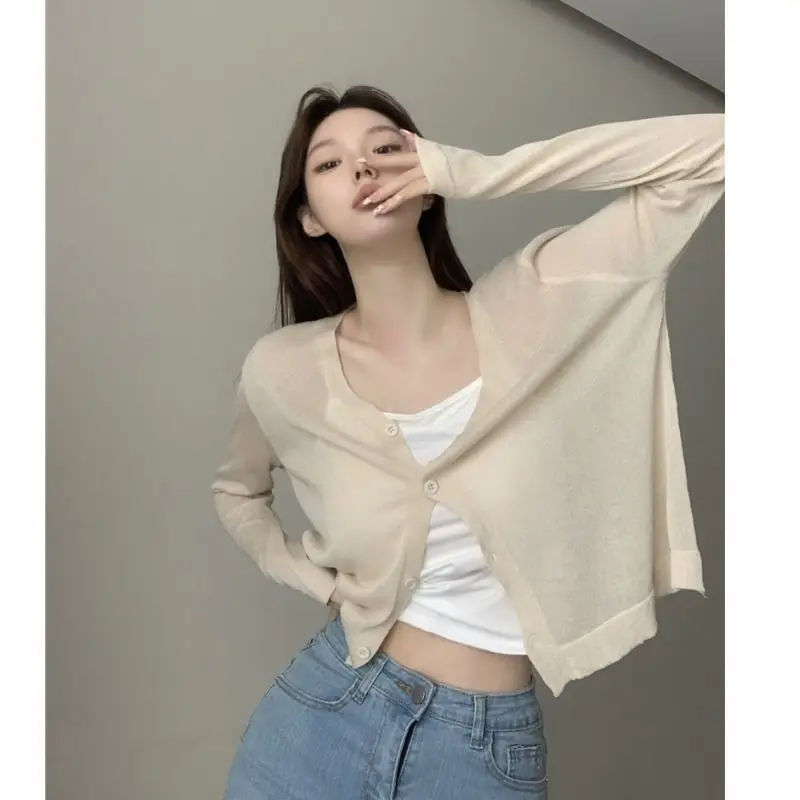 

Lazy Style Simplicity Thin Tops Spring Summer New Solid Long Sleeve Button Temperament T Shirts Fashion Korean Women Clothing