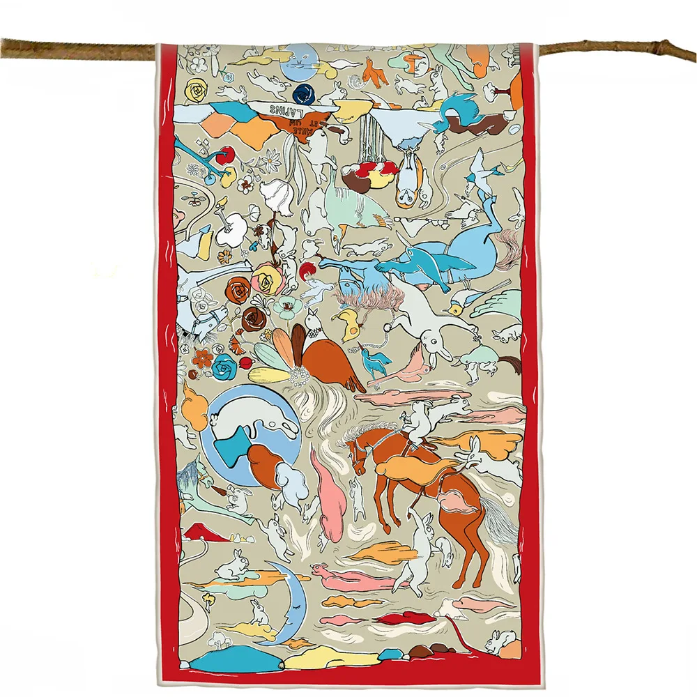 

Long Twill Scarf Luxury Shawls Scarves Hand-rollerd Edges Shawls Clothing Clothing Belt Neck Decoration Mother Christmas Gifts