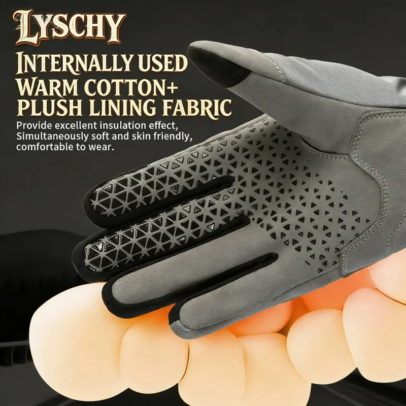 Winter Cold Warm Thermal LYSCHY Motorcycle Snowmobile Gloves Waterproof Windproof Touch Wear-resistant Motocross Biker Glove