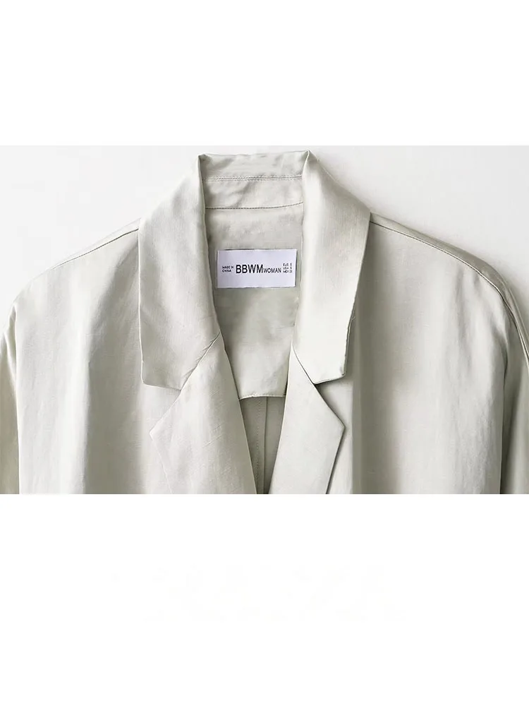 여성용 긴 바지 세트 턴다운 칼라 긴 소매 코트+하이웨이스트 지퍼 바지 여성 가을 패션 레이스업 수트