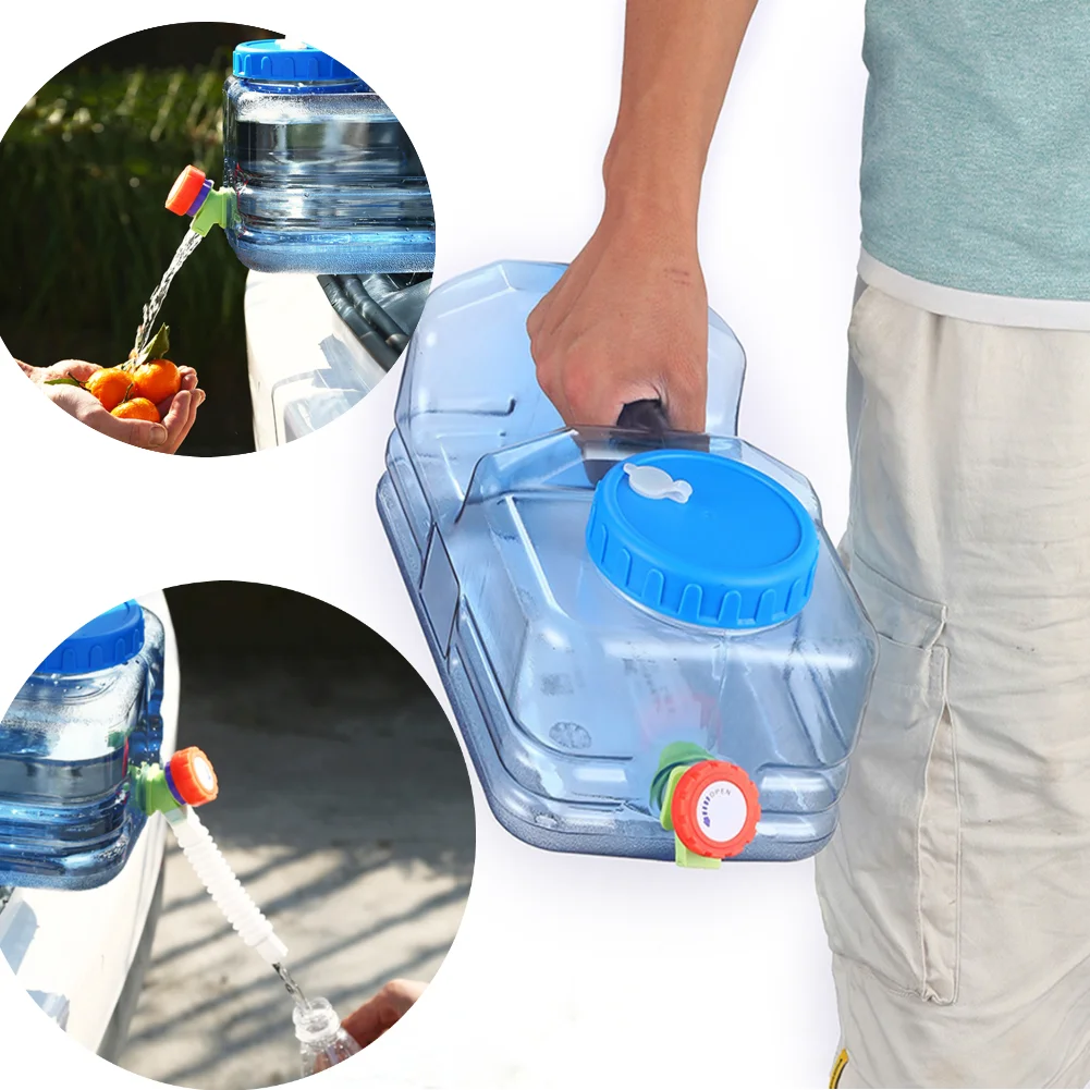 5/5.5/7.5/10L Portable Water Bucket Driving Pure Water Tank Container with Faucet for Outdoor Camping Car Cooking Picnic Hiking