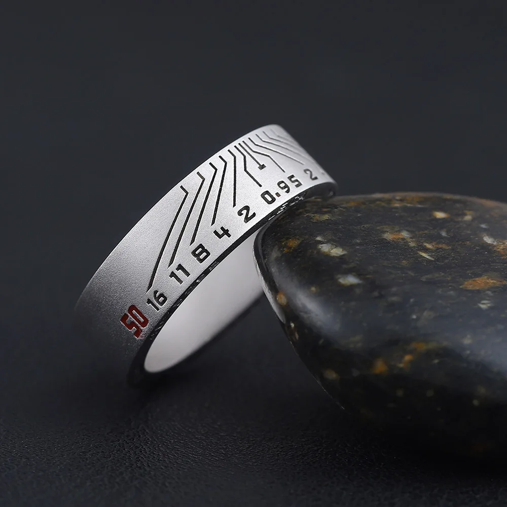 

Custom Shutterbug Camera Lens Photographer Shutterbug E60 Sand Finish Sterling Silver Ring