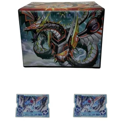 Yu Gi Oh Card Box Diy Proto-Cyber Dragon Anime Game Ocg Tcg Ptcg Trading Card Storage Box Pu Leather Collection Box 100+