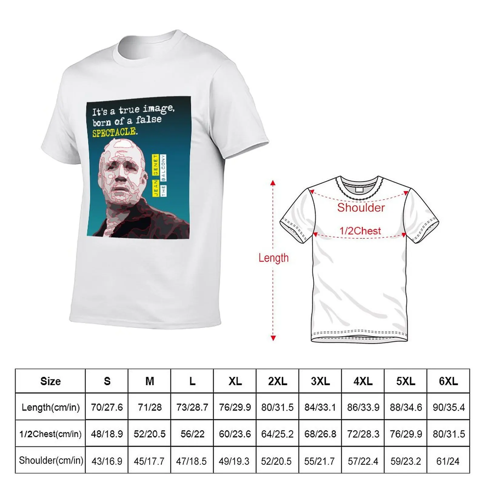 Tribute to Jean Genet, the Balcony qoute T-Shirt Plus Size Summer Short Sleeve T-Shirt