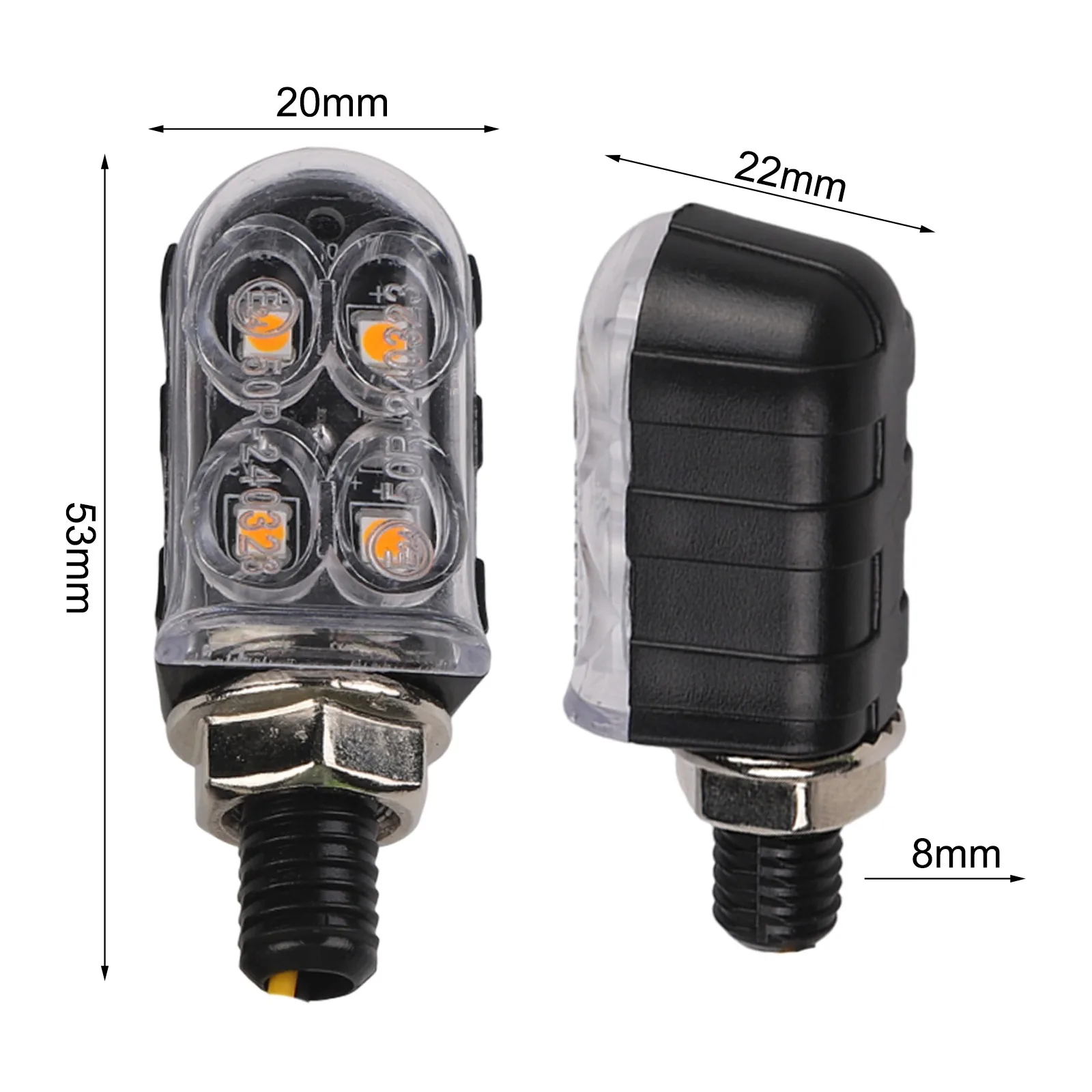 Motorcycle Safety Clear Lens Motorcycle Turn Signals Amber Tail Light Bright Amber Light Long-lasting Performance For Dirt Bikes