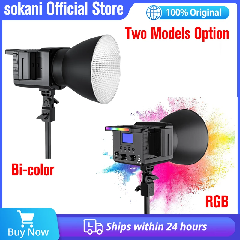 

Sokani X100 Continuous Lighting 100W RGB/Bi-color LED Video Light Photography Strobe Lamp for Photos Studio Video YouTube