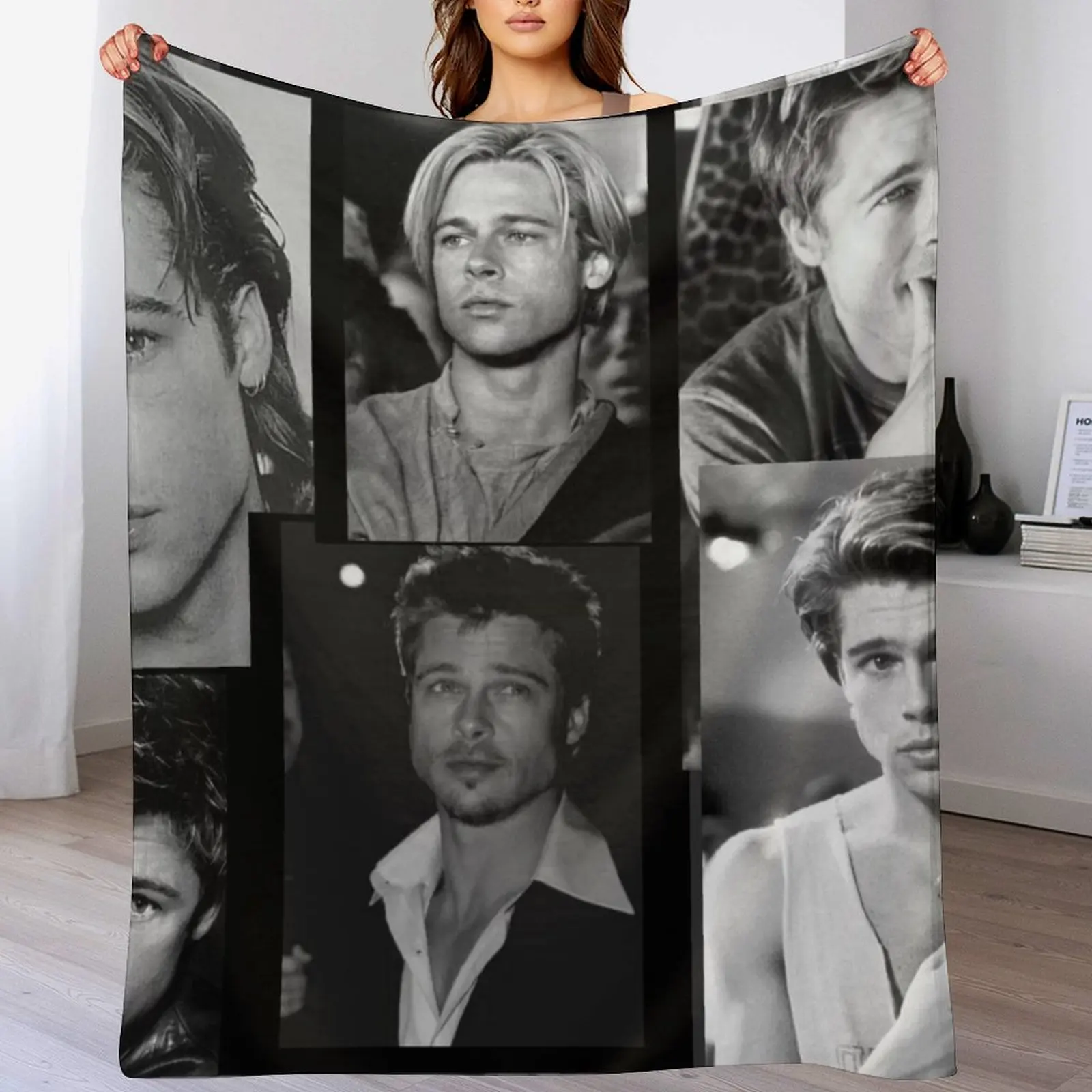 

Brad pitt collage Throw Blanket Cozy Light Blanket for Travel Camping Picnic