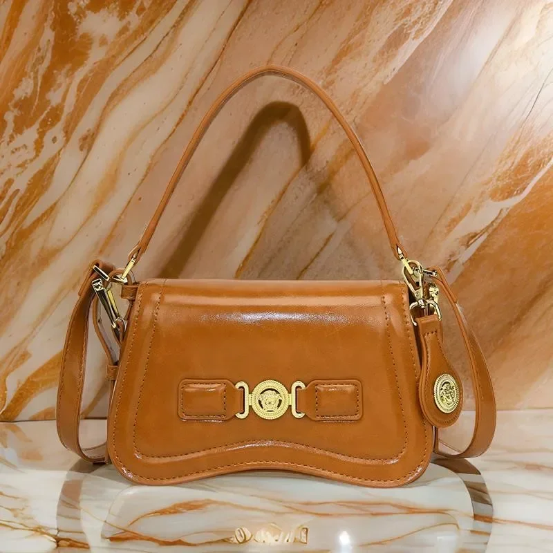 

Elegant Parisian Messenger Bag - Trendy Crossbody Leather Purse For Women, Vintage Inspired Designer Tote Handbag