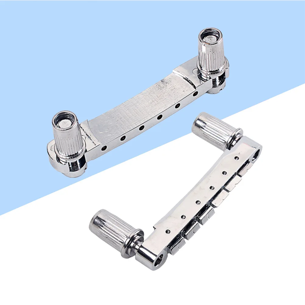 

Chrome Guitar Bridge TOM Acoustic Electric Replacement Parts Metal Saddle Durable Fully Adjustable Smooth Rollers Guitar
