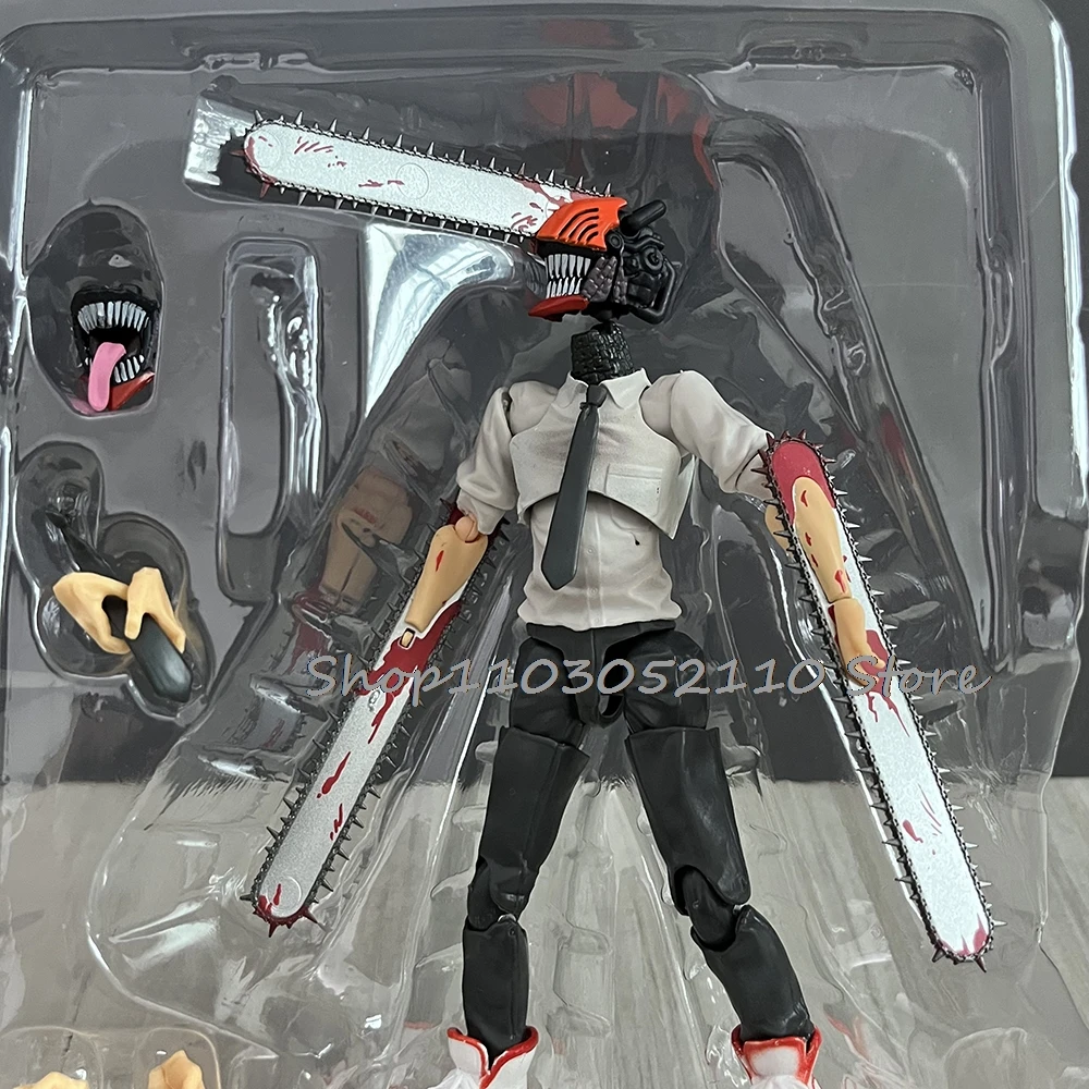 Figma 586 بالمنشار رجل عمل الشكل SHF Denji كاتانا رجل أنيمي نموذج دمية تمثال مشترك المنقولة فيلم اللعب الهدايا