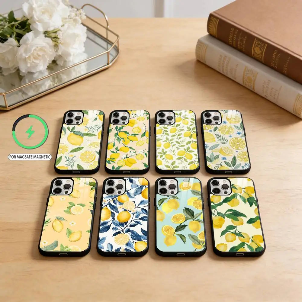 

Lemon Fruit Phone Case For iPhone17,16,15,14,13,12,11 Plus,Pro Max Magnetic For Magsafe Wireless Charging