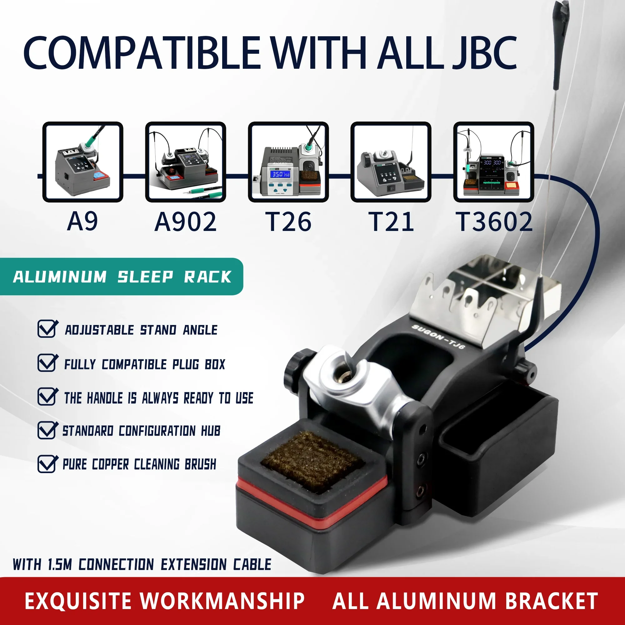 Supporto universale per saldatura per Sugon A9 T26 T3602 JBC C210 saldatrice saldatrice maniglia in ferro supporto per sedile del sonno