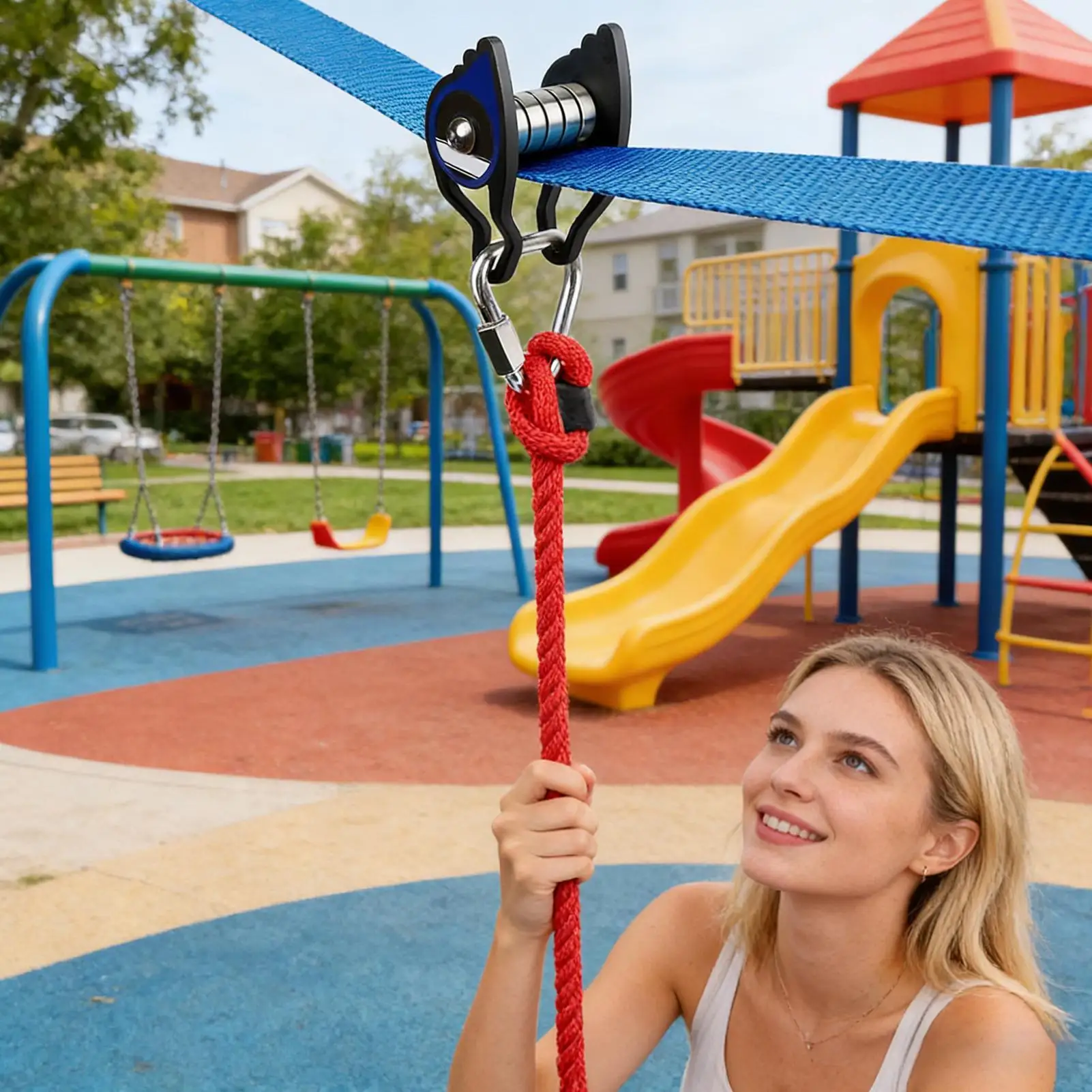 pulley-system-250lb-heavy-duty-slider-with-carabiner-slider-pulleys-for-kids-boys-girls-outdoor-park-lawn-playground-obstacle