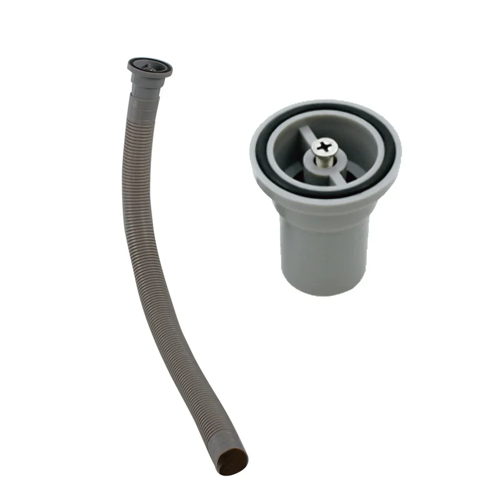 Easy Install Kitchen Drain Accessory Grey Overflow Pipe PP Material Simple Installation Versatile Compatibility