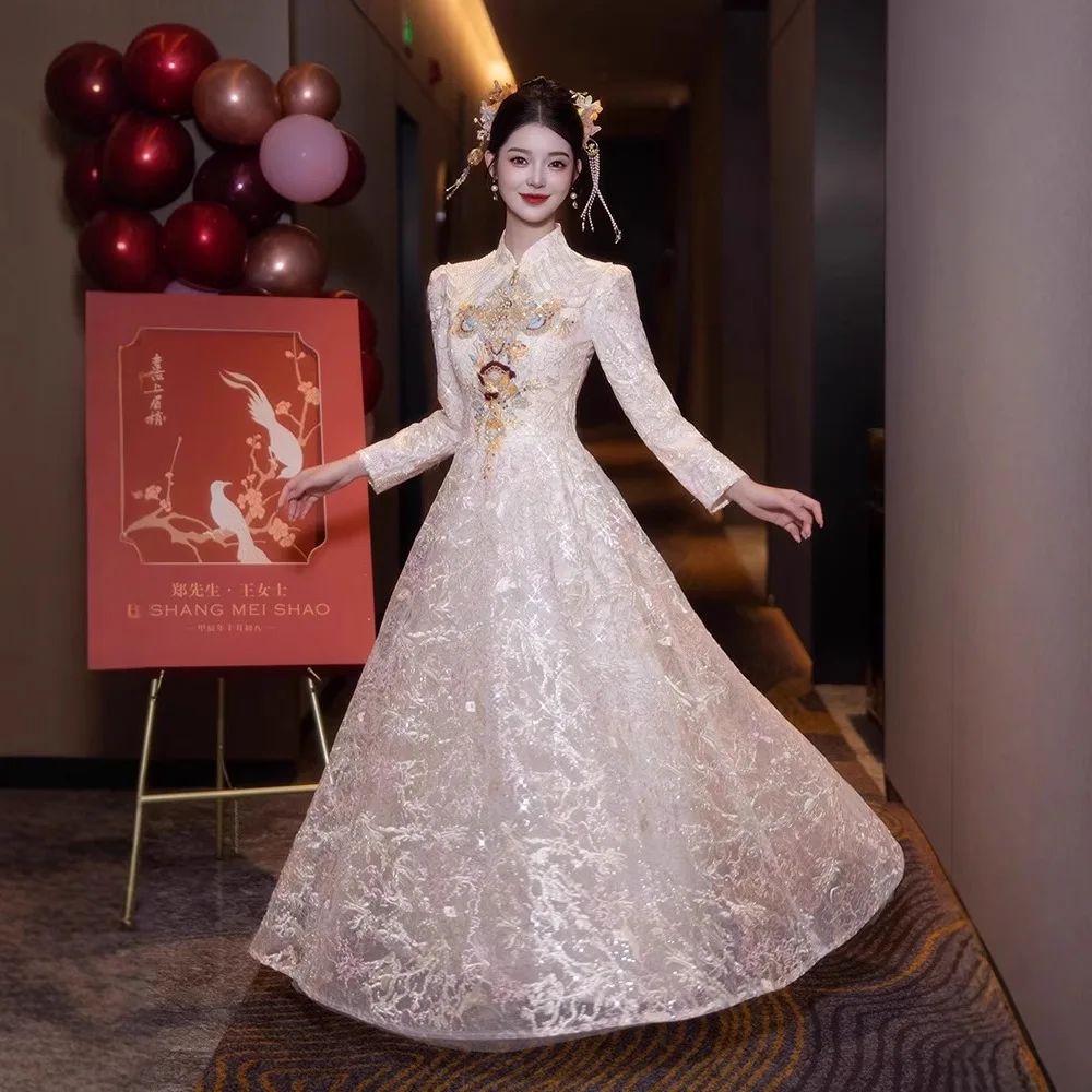 

TOAST Clothing Light Luxury High-End Autumn and Winter New Engagement Wedding Dress High-Grade Sense out of Court Banquet