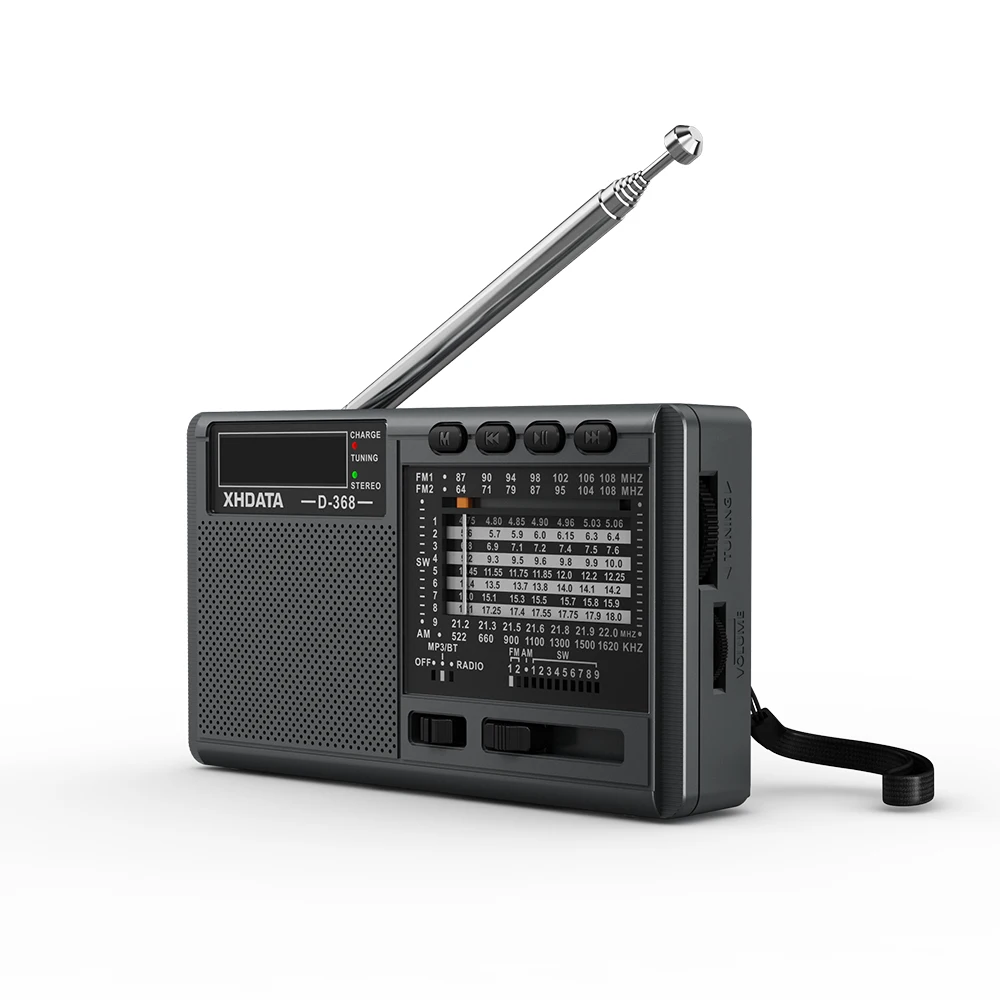 オールドラジオ機器 XHDATA D-368 ポータブルラジオ FM AM SW 短波ラジオ受信機ワイヤレス