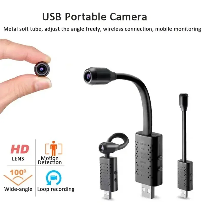 4K Mini USB WiFi Camera Portable Wireless Security Camera with Motion Detection  Audio Remote View for Home Car Office 2026 New