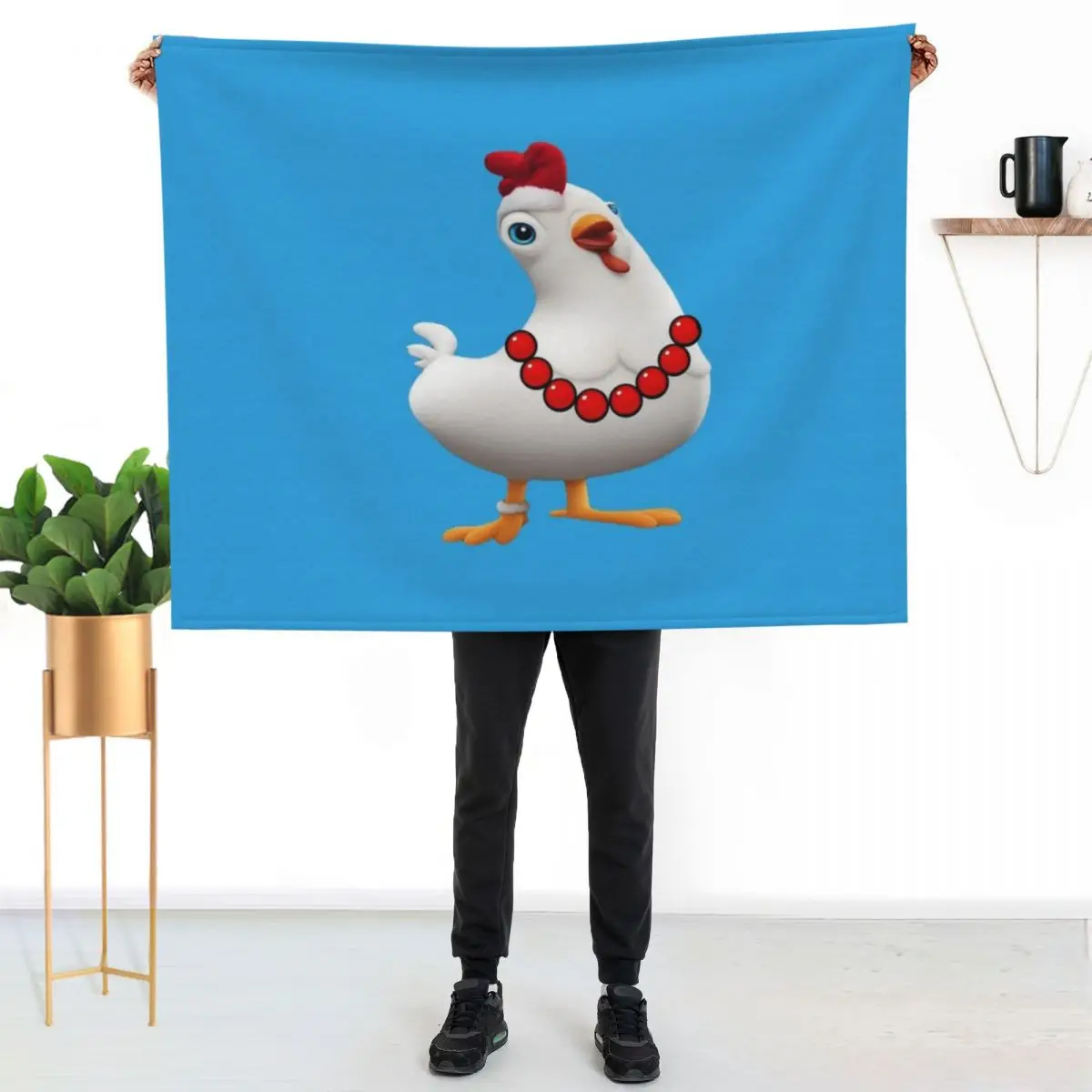 Cute chicken pet Throw Blanket Plaid Travel Sofa Stuffeds Shaggy Single Blankets