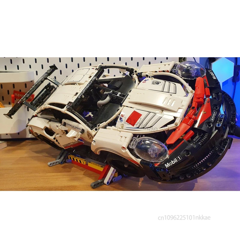 MOC-Ausstellungsständer für entweder Set 42096 oder 42125, Bausteine, DIY 911 RSR und 488, GTE-Rennwagen-Halterung, Ziegel, Kinderspielzeug, Geschenk