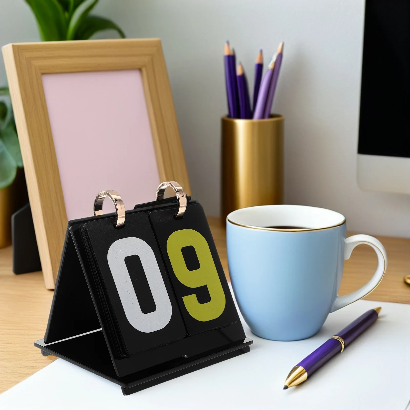 

Flip Scoreboard for Card Games 2-Digital Portable Tabletop Scoring Board Sturdy Waterproof Design Game Night Competition Score