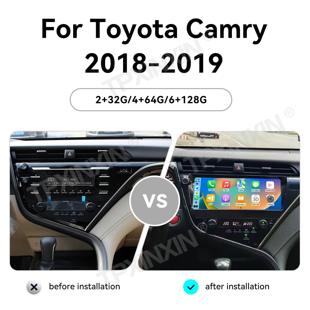 Update Android 13 For Toyota Camry 2018 2019 Car Carplay DSP Multimedia Tape Recorder GPS Navigation Stereo Auto Radio Head Unit