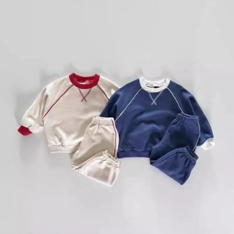 

Autumn New Baby Long Sleeve Clothes Set Infant Boys Solid Versatile Sweatshirt + Pants Suit Toddler Girls Casual Sports Outfits