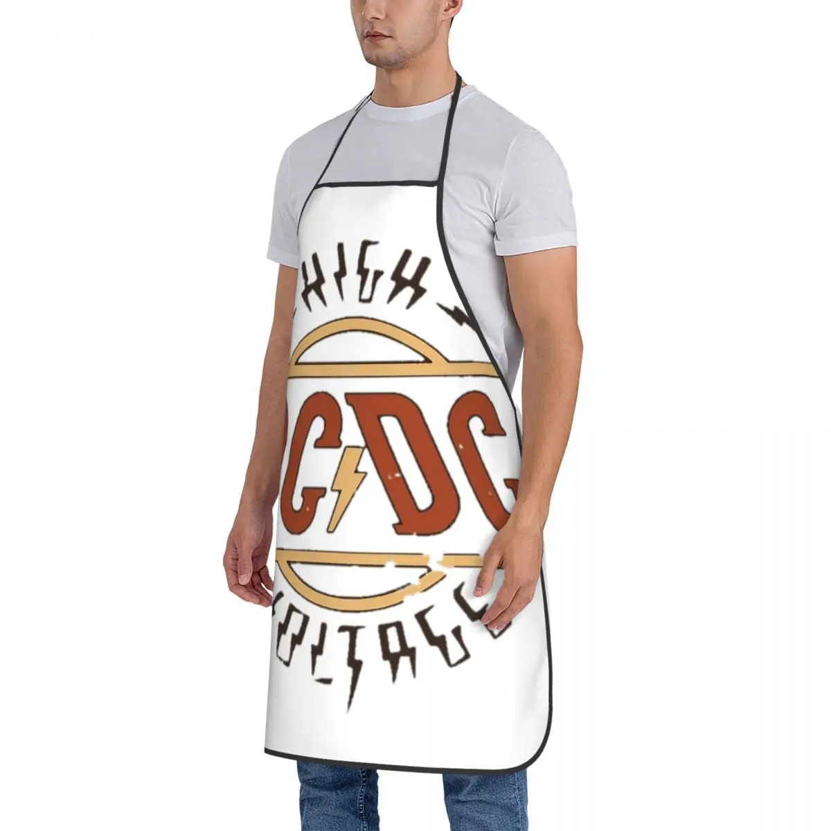 Women Men Chef Apron AC-DC Rock Music Band Merch Baking Aprons Adjustable Water & Oil Resistant