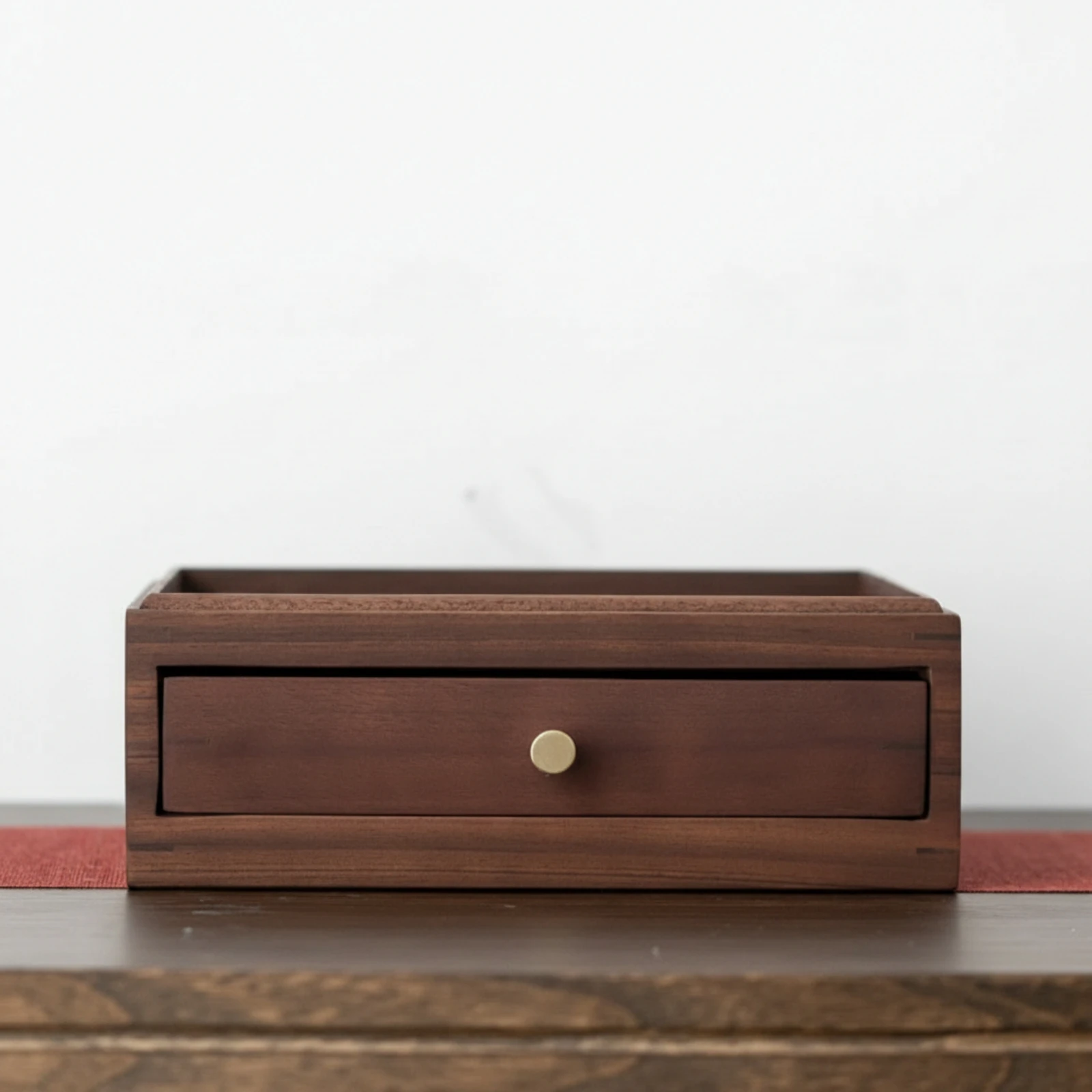 Tea Storage Box Walnut Tea Organizer with Drawer Elegant Premium