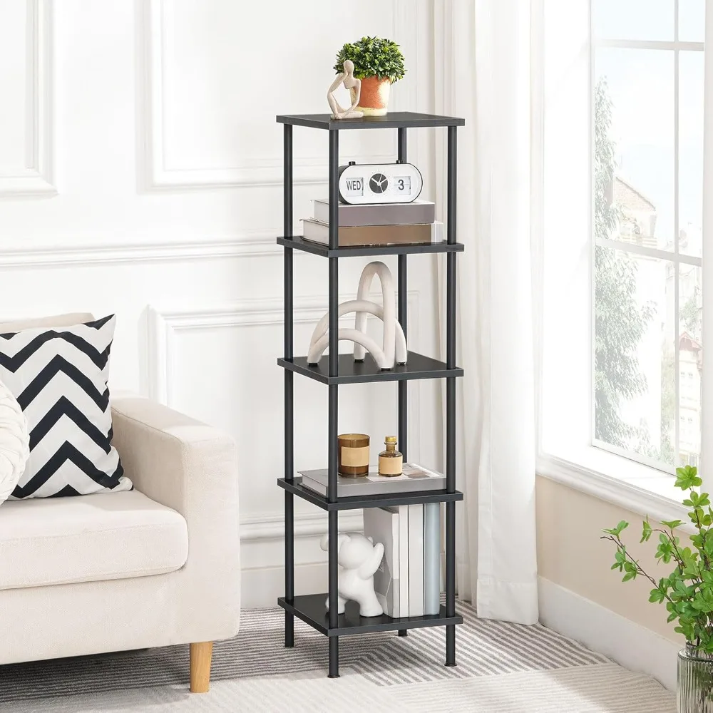 5 Tier Corner Shelf, Corner Square Shelf Display Shelf, High Storage Shelf Plant Shelf, Small Space Corner Bookshelves