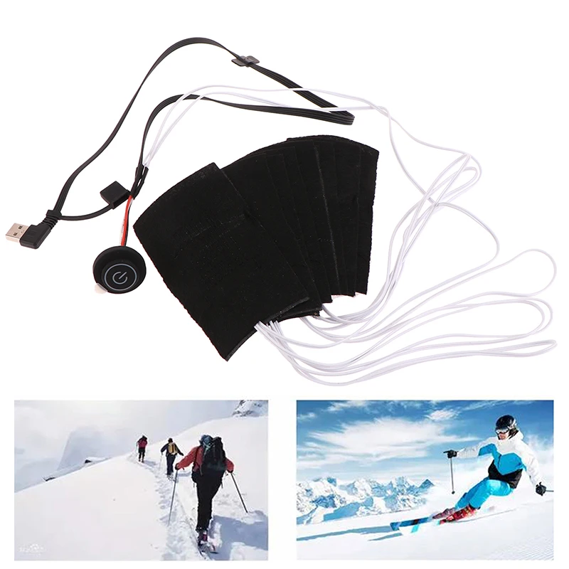 Almofada de aquecimento elétrica, Almofadas de colete aquecido, Aquecedor de fibra para jaquetas, Roupas, Esportes, Caminhadas, Aquecedor para o inverno, 8 em 1