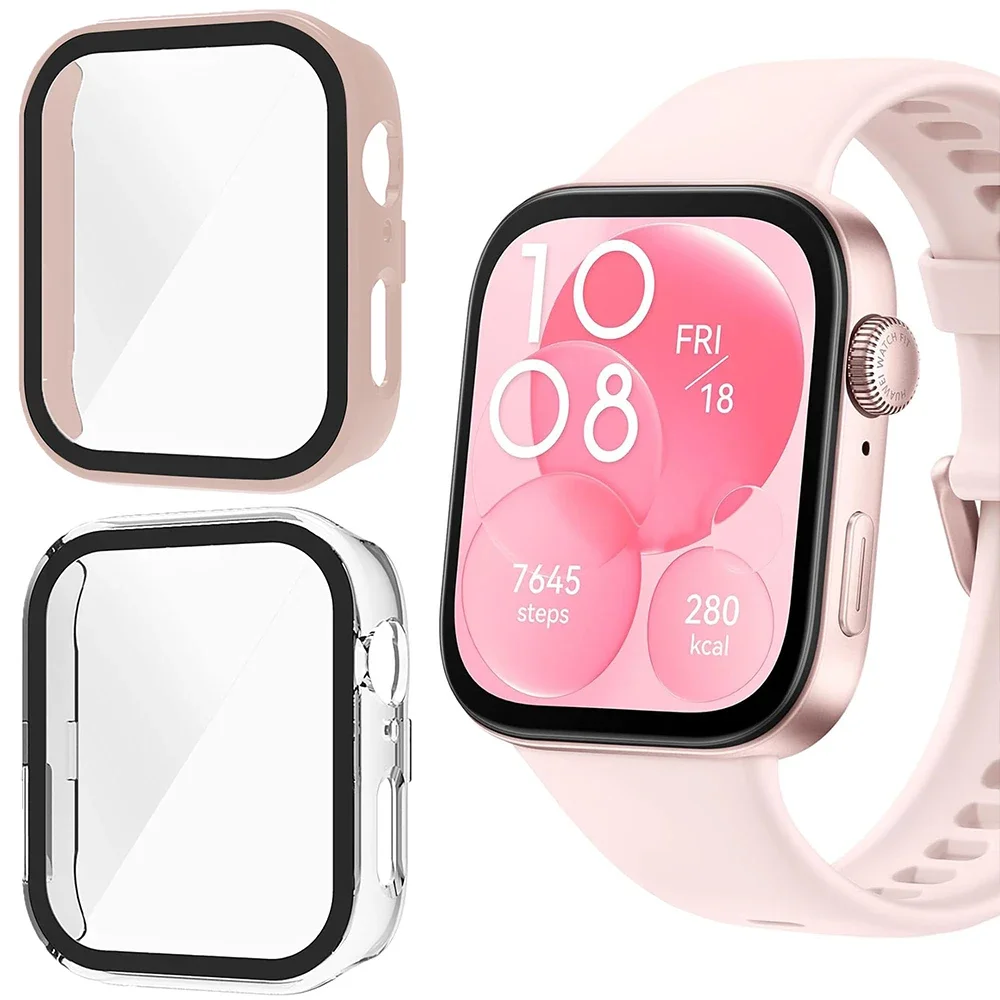 Чехол из закаленного стекла + ремешок для Huawei Watch Fit 3, силиконовый спортивный браслет для Huawei Fit3, сменный ремешок для часов, аксессуары