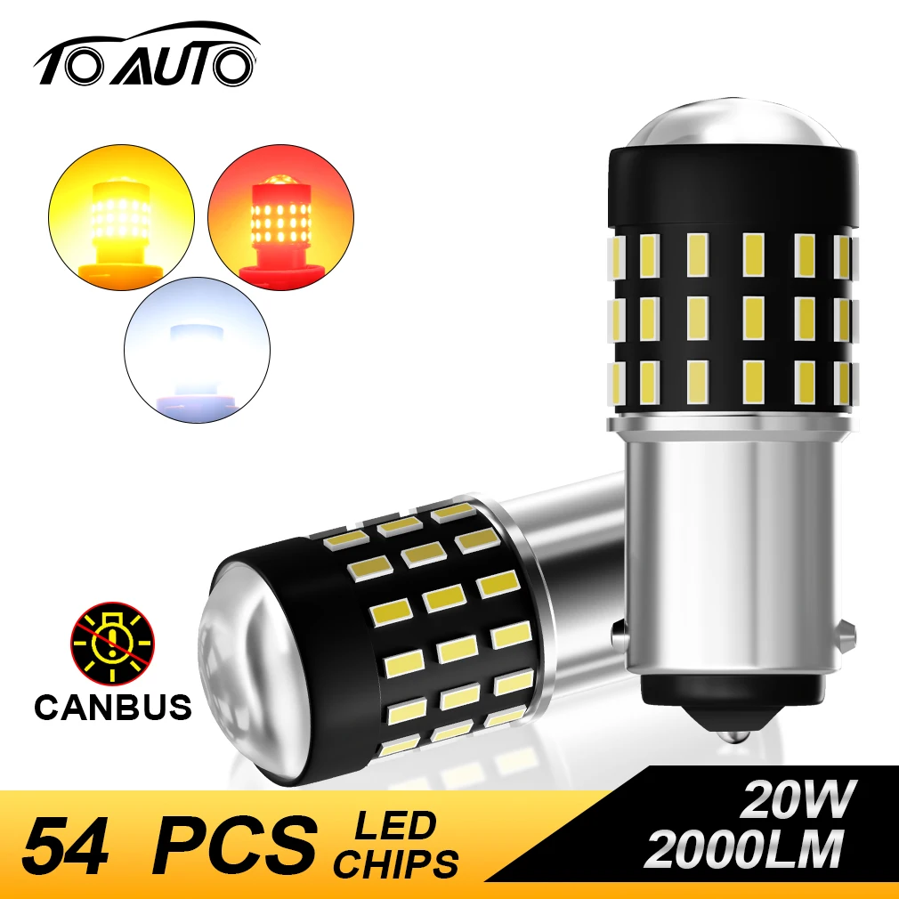 TOAUTO 2 шт. P21 светодиодный фонарь автомобиля BA15S BAU15S BAY15D P21W PY21W сигнальный фонарь дополнительные стоп-сигналы 20 Вт лампа заднего хода DRL задний фонарь