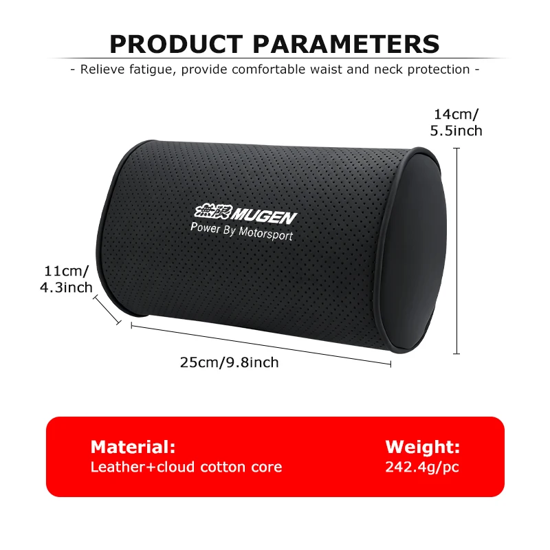 Car Headrest Neck Pillow Auto Neck Cushion Memory Foam For Honda Mugen Power Accord Civic vezel Crv City Jazz Hrv view 6