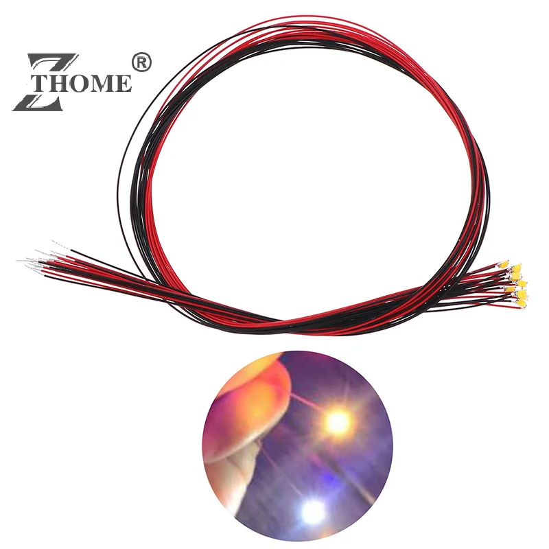 

10Pcs 20cm t0603wm soldered micro litz wired leads warm white smd led 0603