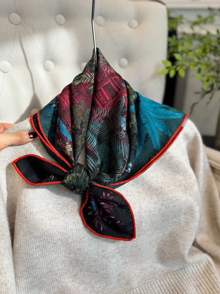 Double Side Scarf 65CM Herms Rolled Shawls Wool Luxury Brands High Quality Scarves Mother Christmas Gift