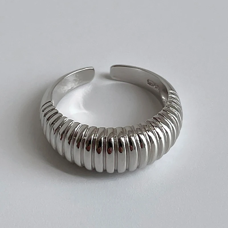 FOXANRY Minimalist Silver Color Couples Rings for Women Fashion Creative Black White Plaid Geometric Party Jewelry Gifti