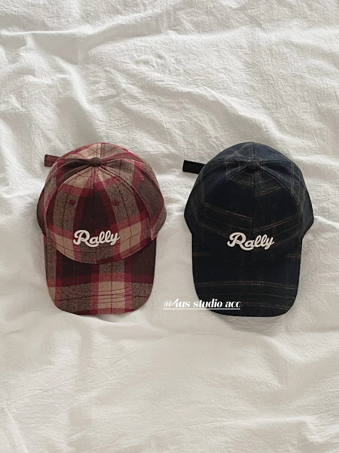 

Autumn Winter Vintage Plaid Baseball Cap for Women with Embroidered Letters Deep Crown Trendy