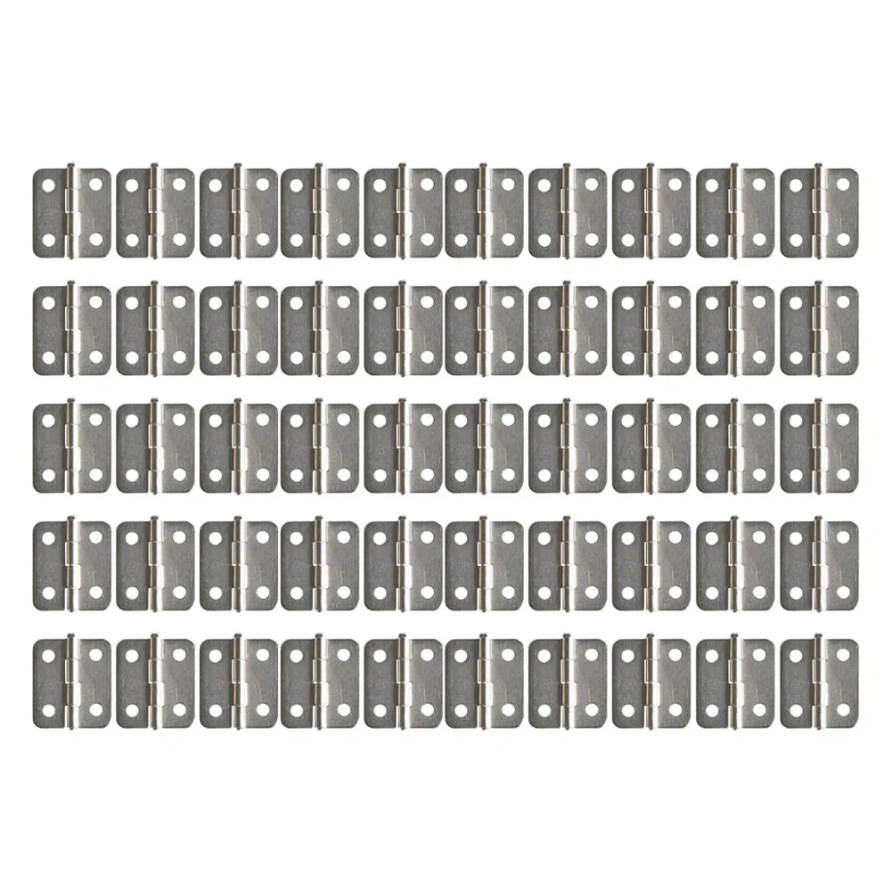 Hinge With Nails Flat Hinge Silver 18x15mm 4 Mounting Holes 50pcs Bins Bronze Cabinets For Vintage Wooden Boxes