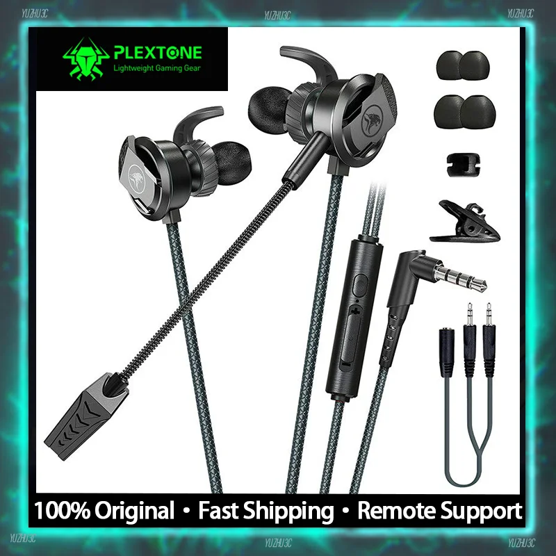 

Игровая гарнитура Plextone RX3 Pro Cyber Edition с микрофоном 15 см, шумоподавлением и плетеным кабелем, 3.5 мм/Type-C, проводная, для киберспорта