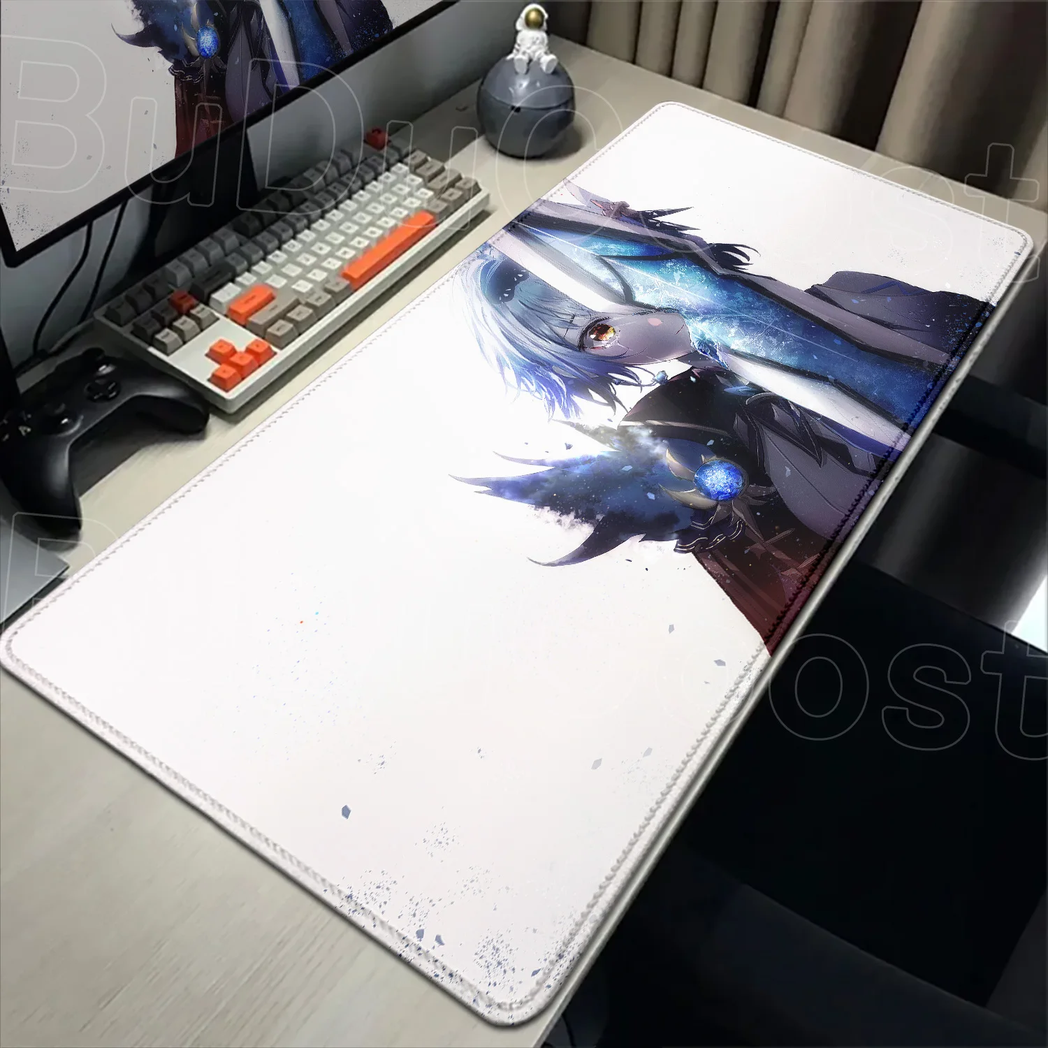 Large rubber Mouse pad HD printing Keyboard Mat with edge-locking Non-slip HD Eula Genshin Impact MousePad PC Gaming Accessories view 3