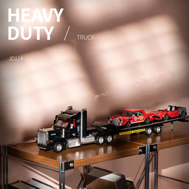 EN STOCK JD116 JD115 JD114 Bloques de Construcción de Camiones Técnicos, Modelo de Camiones Americanos, Ladrillos de Juguete para Niños, Regalo de Navidad