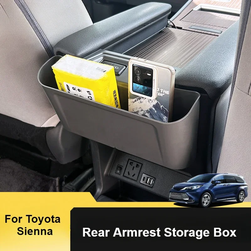 

Car Rear Armrest Storage Box ABS Hanging Storage Bag For Toyota Sienna Interior Organizer Accessories
