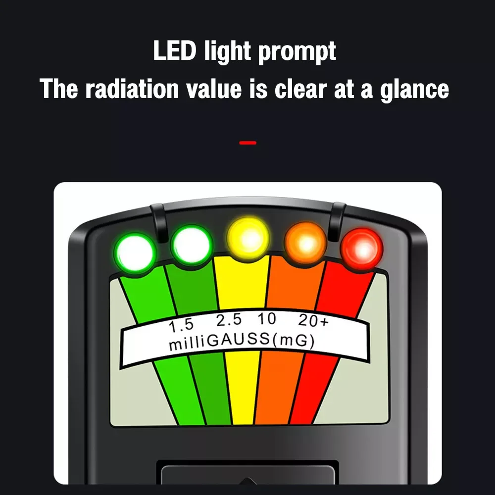 Misuratore EMF a 5 LED per caccia ai fantasmi Rilevatore di campo magnetico Tester per apparecchiature paranormi Contatore portatile Tester professionale per misuratori EMF
