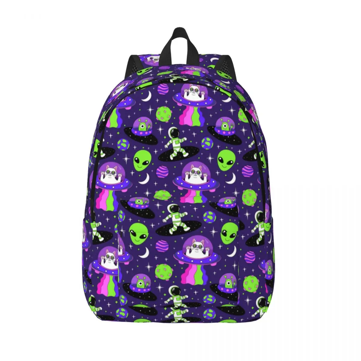 Space Astronauts Alien Cats Backpack for Adult or Student Schoolbag Psychedelic Trippy Cat Book Bags Unisex Canvas Daypack Gift