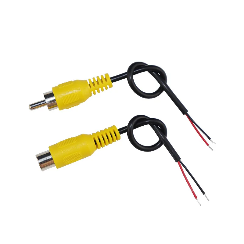RCA Male / Female to Bare Wire Open End Pigtail Audio Video RCA Plug Socket Cable Extension Cord Soldering DIY Connector